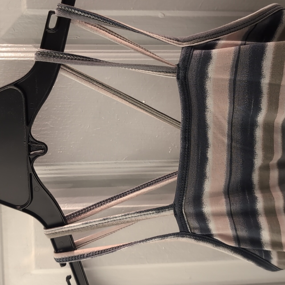 Pact Striped Midi Dress in Navy, Gray, and Cream - Picture 2 of 8